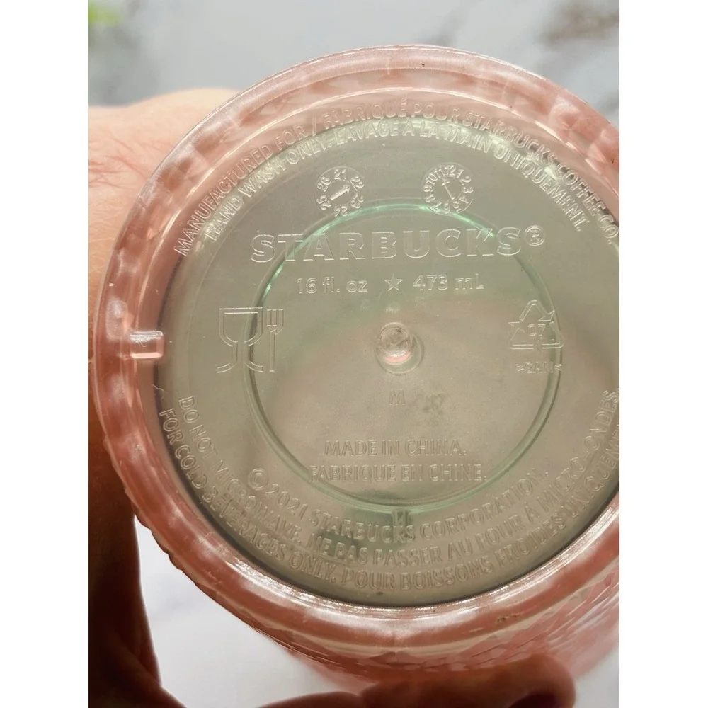 Starbucks Summer Jeweled Pearl Pink 16oz Grande Cold Cup Tumbler‎ 2021